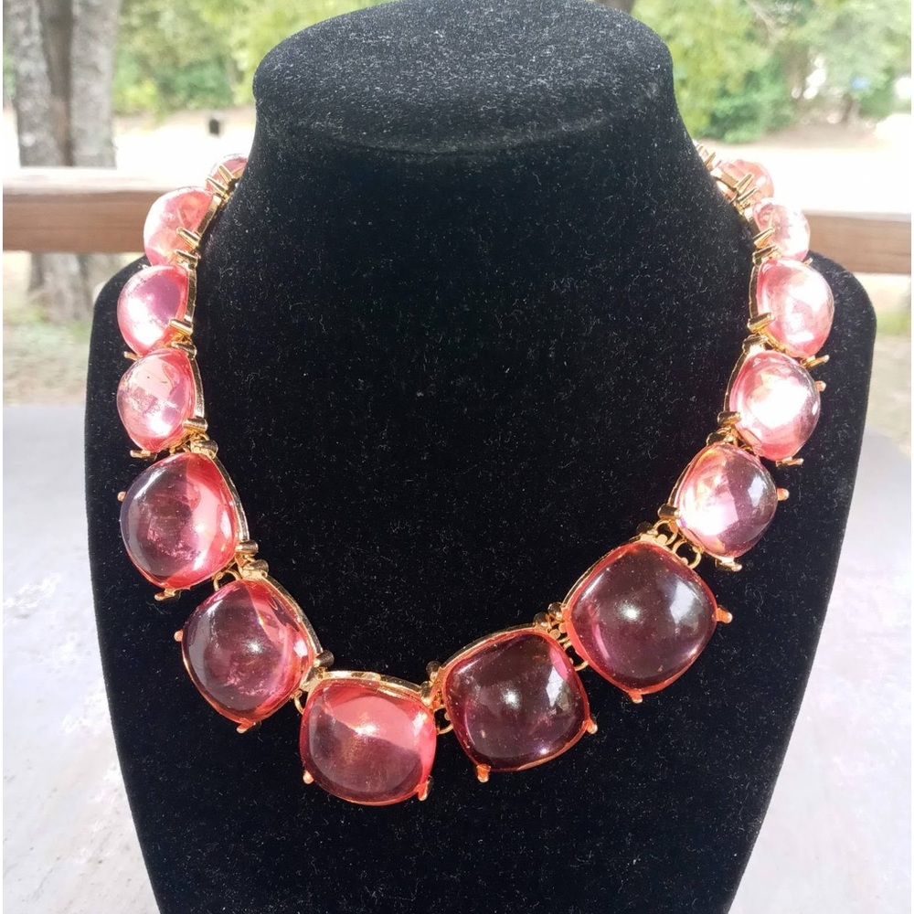 NWT Pink Glass Stone Necklace